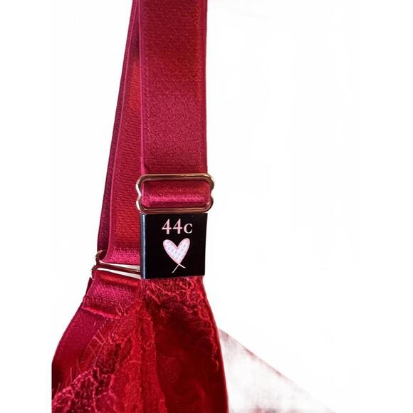 Victorias Secret Red Unlined Demi Lace Underwire Bra Size 44C New With Tag - Picture 2 of 7